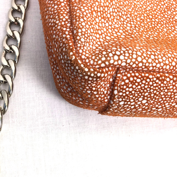 Sorial New York Women's Fabric Flap Over Zippered Chain Link Brown Crossbody - Picture 16 of 16